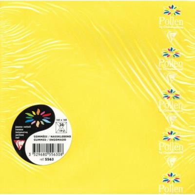 CLAIREFONTAINE  Enveloppe 120g 165x165 Jaune Soleil Pqt 20