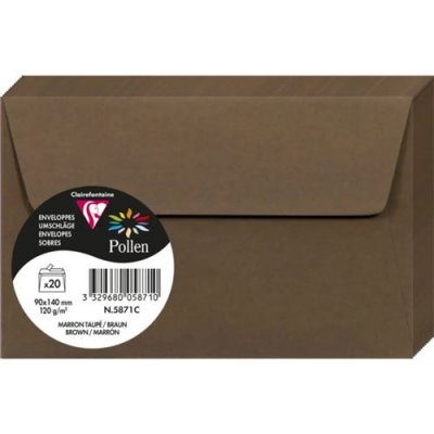 CLAIREFONTAINE  Enveloppe 120g 90x140 Marron Taup&eacute; Pqt 20 Avec Bande De Protection