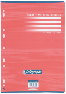 GENERIQUE Clairefontaine - Feuille Mobile Rose A4 Seyes 80g - Sachet De 50