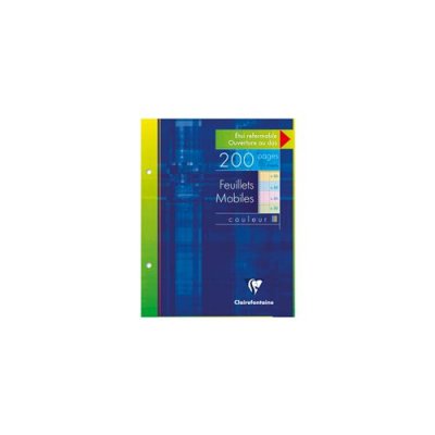 CLAIREFONTAINE  Feuillets mobiles perfor&eacute;s couleur, 170x220mm