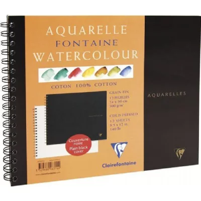 GENERIQUE Clairefontaine Fontaine album spiral&eacute; 12F 24x30cm 300g grain fin
