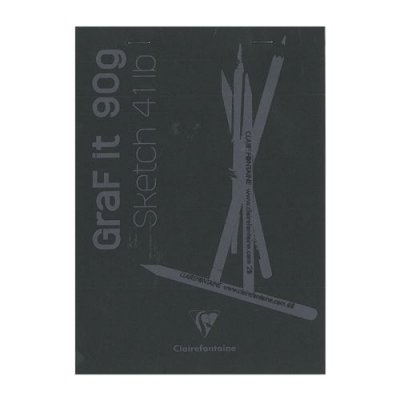 CLAIREFONTAINE  GraF'it bloc agraf&eacute; 80F A5 90g - Noir - Lot de 10