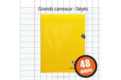 CLAIREFONTAINE  Lot de 3 Cahiers MIMESYS Piqu&eacute; Polypro 24 x 32 cm 48 pages 90g S&eacute;y&egrave;s Jaune