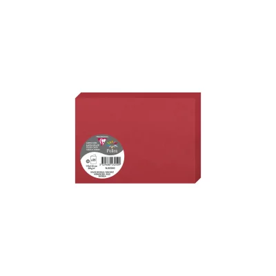 CLAIREFONTAINE  Paquet de 25 cartes pli&eacute;es Pollen 110x155mm 210g/m2 - Rouge cerise - Lot de 3