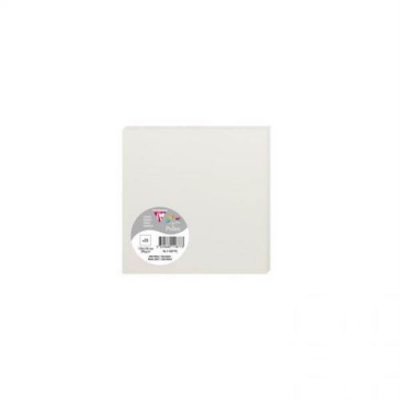 PICWIC TOYS Clairefontaine Paquet de 25 cartes simples Pollen 135x135mm 210g/m&sup2; - Gris perle - Lot de 4