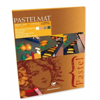 CLAIREFONTAINE  Pastelmat bloc coll&eacute; 12F 30x40cm 360g - Assortis