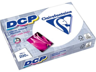 CLAIREFONTAINE  Ramette papier brillant  DCP A3 200 gr - 250 feuilles - blanc