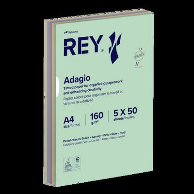 REY Clairefontaine - Ramette Papier Clairefontaine A4 160g Pastel Assorti