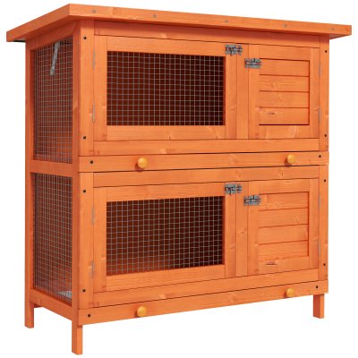 PAWHUT Clapier &agrave; lapin cage double niveau