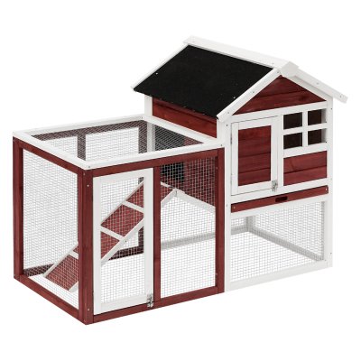 PAWHUT Clapier cage &agrave; lapins multi-&eacute;quip&eacute; bois de pin