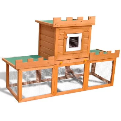VIDAXL Clapier large d'ext&eacute;rieur avec 1 seule maison