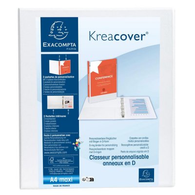 EXACOMPTA Classeur 2 anneaux en d 25mm remborde 3 pochettes exterieures krea cover - a4 maxi  51826e