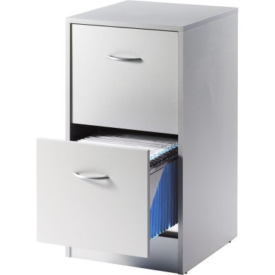 Classeur 2 Tiroirs 50 Dossiers Suspendus - Coloris: Aluminium