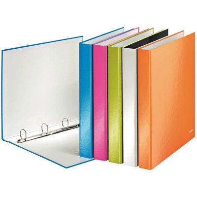LEITZ Classeur 4 anneaux Esselte WOW A+ - dos 35 mm - Coloris rose