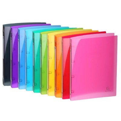 EXACOMPTA Classeur 4 anneaux  Iderama - polypro souple 5/10 brillant - dos 2 cm - coloris assortis