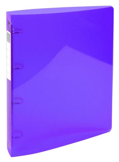 EXACOMPTA Classeur 4 anneaux plastifi&eacute; IDERAMA - Dos 4 cm - couleur violette - Violet -