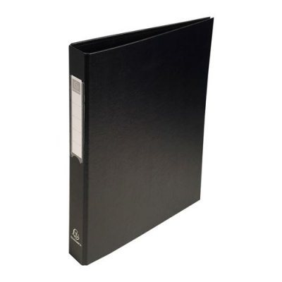 EXACOMPTA Classeur 4 Anneaux Polypropylene D25mm Noir + Porte Etiquette