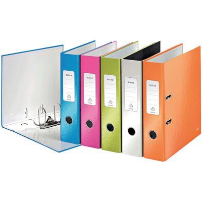 LEITZ Classeur &agrave; levier 180&deg; Esselte WOW - dos 80 mm - Coloris bleu