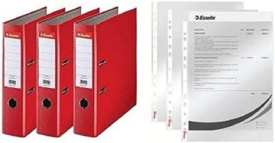 ESSELTE Classeur &agrave; levier standard 75mm rouge x 3