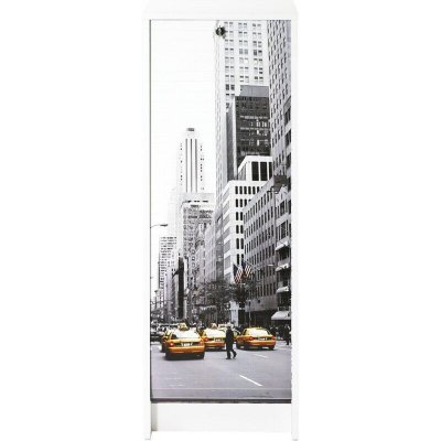 Classeur &agrave; rideau blanc 104 cm - coloris: scene new york 504