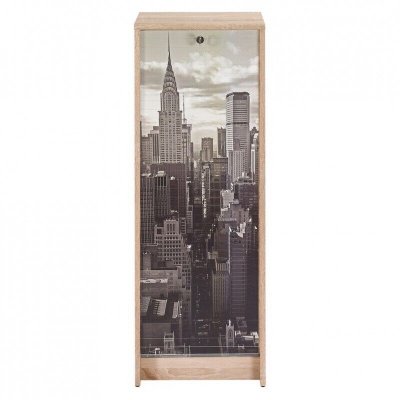 Classeur &agrave; rideau ch&ecirc;ne hauteur 104 cm - coloris: new york 500