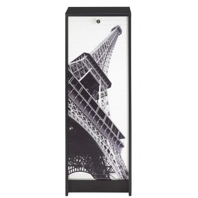 Classeur &agrave; Rideau Noir 104 cm - Coloris: Tour Eiffel 750 751