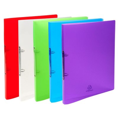 EXACOMPTA Classeur  2 annx 32x25cm polypro Translucide Dos 20mm Coloris assortis