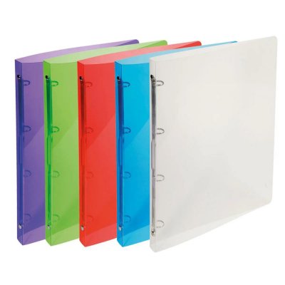 EXACOMPTA Classeur  4 annx polypro 32x25cm Translucide Dos 20mm Coloris assortis