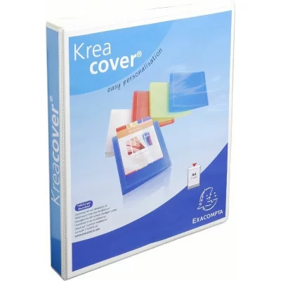 EXACOMPTA Classeur  personnalisable PEVA Kreacover 4 annx en D 32x26,8cm Dos 42mm Blanc