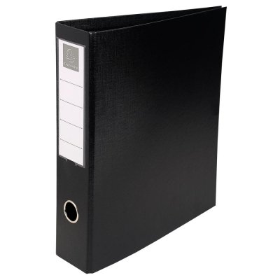 EXACOMPTA Classeur  pvc 4 anneaux - dos 50mm + porte &eacute;tiquette - noir