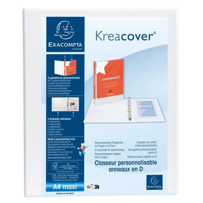 EXACOMPTA Classeur personnalisable Kreacover A4 -  - Dos 35 mm - Blanc