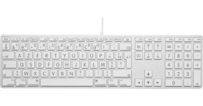  Clavier AZERTY USB-A &agrave; Gros Caract&egrave;res - LMP KB-1243-BIG - Argent
