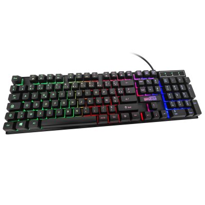 AMSTRAD Clavier Gamer AMS KEY008 USB, R&eacute;tro-&eacute;clairage RGB, 12 raccourcis multim&eacute;dia, 104 touches, AZERTY
