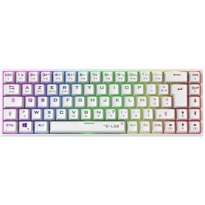 THE G LAB Clavier gaming Azerty sans fil m&eacute;canique The G-Lab Keyz Titanium WL Blanc 