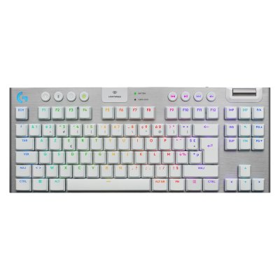 LOGITECH Clavier gaming m&eacute;canique sans fil ultra-plat Azerty  G915 X Lightspeed TKL Tactile Blanc 