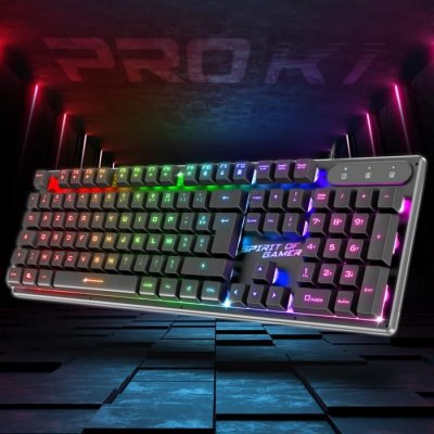 SPIRIT OF GAMER Clavier Gaming Semi-M&eacute;canique filaire Azerty  PRO-K1 Noir