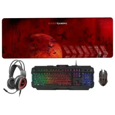 MARS GAMING Clavier  MCPRGB2FR Avec Fil AZERTY FR Noir