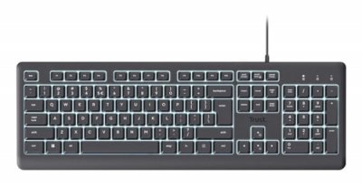 TRUST Clavier PC  Primo r&eacute;tro&eacute;clair&eacute; - Filaire - Noir