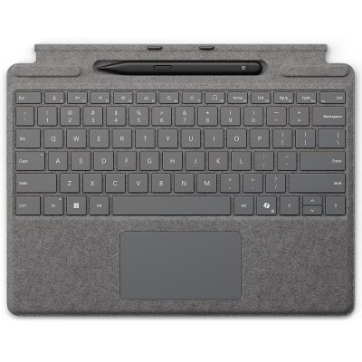 MICROSOFT Clavier pour Surface Pro avec stylet Slim Pen - Platine