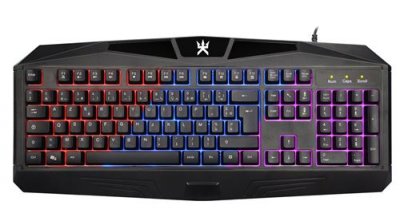ALOM Clavier R&eacute;tro&eacute;clair&eacute; Alpha Omega Players Cronos C19 Noir et bleu 