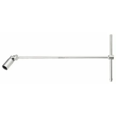 KS TOOLS Cl&eacute; &agrave; poign&eacute;e "longue" &agrave; cardan, 12 pans sp&eacute;ciale bougie, 14 mm