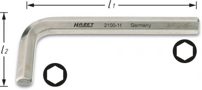 HAZET Cl&eacute; m&acirc;le coud&eacute;e 6 pans int&eacute;rieurs 19 mm  2100-19 1 pc(s)