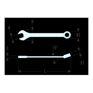 FACOM Cl&eacute; mixte courte m&eacute;trique diam&egrave;tre 4mm longueur 77mm  39.4H