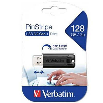 VERBATIM Cle USB 128Go  Store 'n' Go Pin Stripe Noir USB 3.0