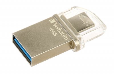 VERBATIM Cl&eacute; usb 16go  Store N Go OTG micro drive argent 
