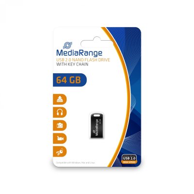 MEDIARANGE Cle USB 2.0  Nano 64Go Noir