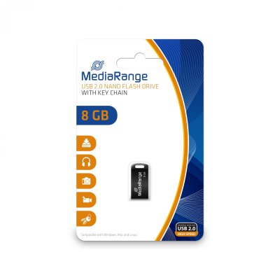 Cle USB 2.0 MediaRange Nano 8Go Noir