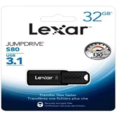 LEXAR Cl&eacute; USB 3.1  JumpDrive S80 32 Go Noir 
