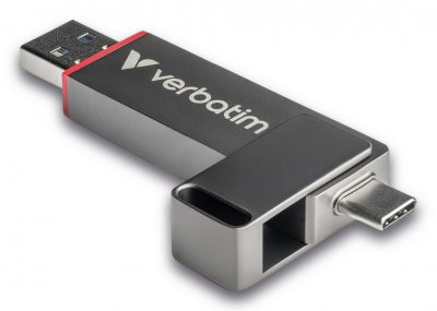 VERBATIM Cl&eacute; USB-C et USB-A  Dual QuickStick 256 Go - Gris - USB 3.2
