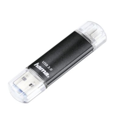 HAMA Cl&eacute; USB Laeta Twin, USB 3.0, 32 GB, 40 MB/s, noire, emballage fin